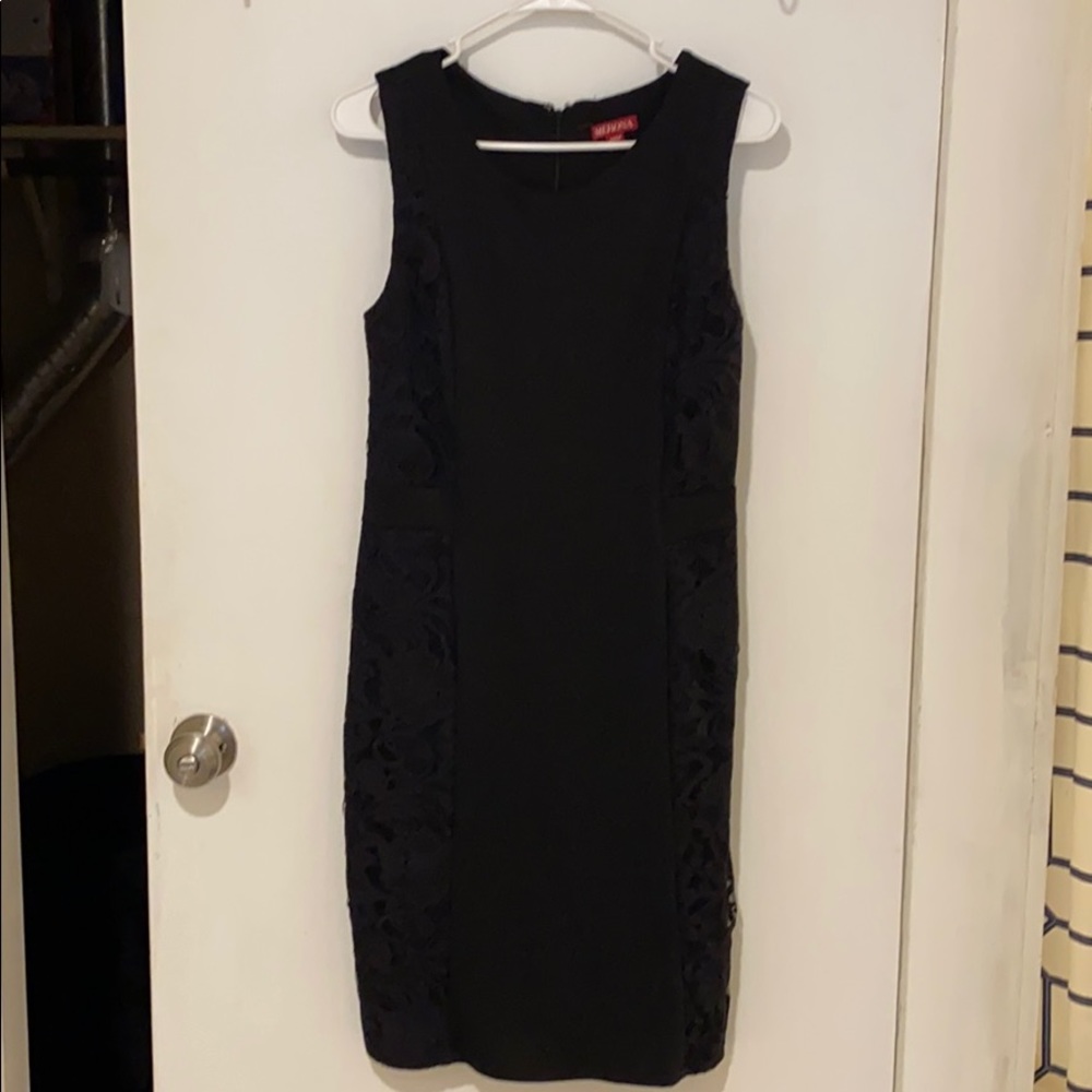 Merona Black Dress with Lace Design